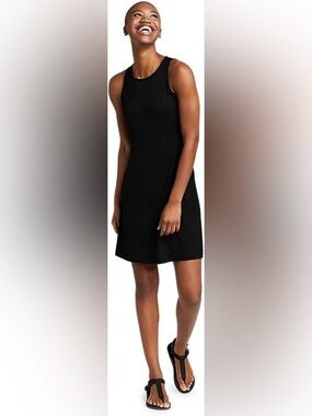NWT NEW Eddie Bauer Dress Aster Sleeveless‎ Empire Waist black size XS